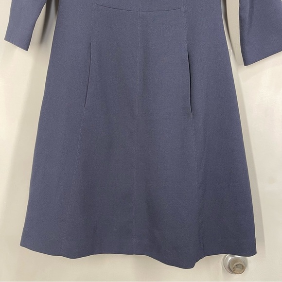 NWT Vince Camuto Crepe A-Line Dress  Navy Blue Size 6 - Picture 4 of 11